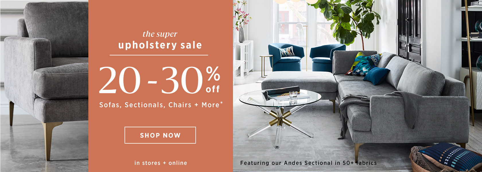 20-30% Off Sofas, Sectionals, Chairs + More