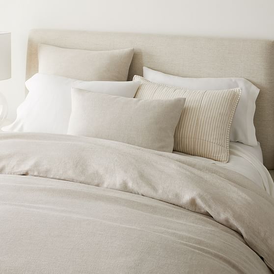 Online Designer Bedroom European Flax Linen Duvet, Full/Queen Set, Natural Flax