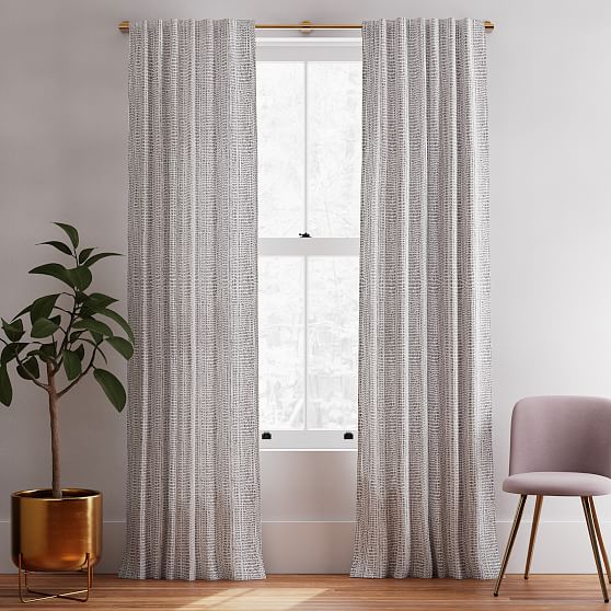 Online Designer Bedroom Bomu Curtain, Set of 2, Black 48