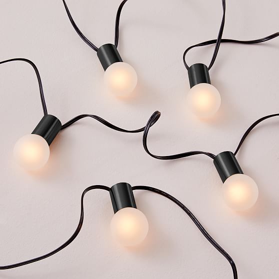 Online Designer Patio Simple String Lights, Dark Bronze