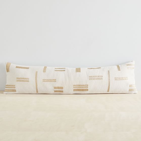 Online Designer Bedroom Embroidered Metallic Blocks Pillow Cover, 12