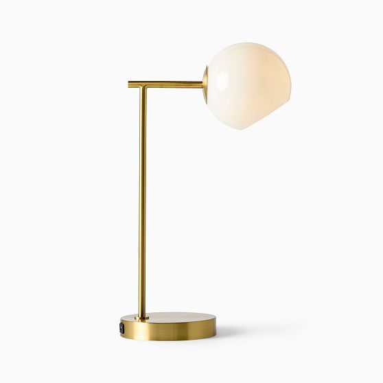 Online Designer Bedroom Staggered Glass Table Lamp Antique Brass Milk Glass (20