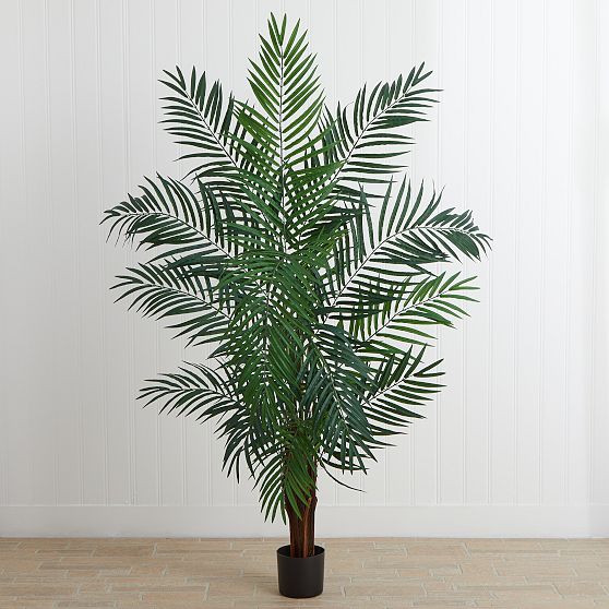 Online Designer Patio Faux Potted Areca Palm Tree, 6', Green