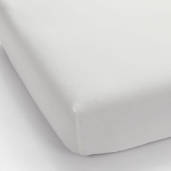 Online Designer Bedroom 400 TC Organic Cotton Percale Sheet Set, Queen Fitted, White