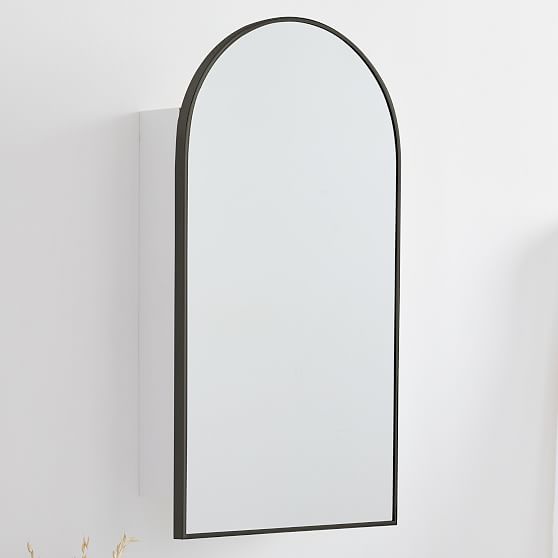 Online Designer Bathroom Arched Metal Framed Medicine Cabinet, Dark Bronze, 16.5