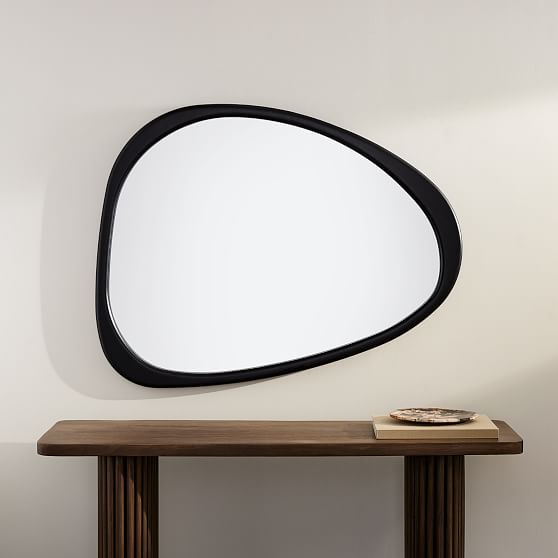 Online Designer Home/Small Office Mid Century Asymmetrical Wall Hanging Mirror, Black