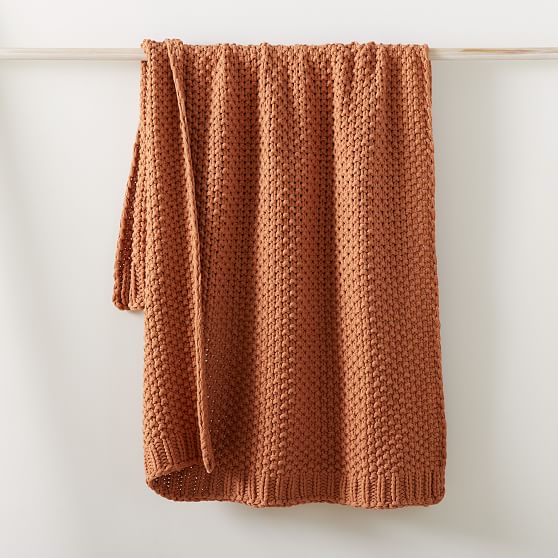 Online Designer Bedroom Chunky Cotton Knit Throw, 50