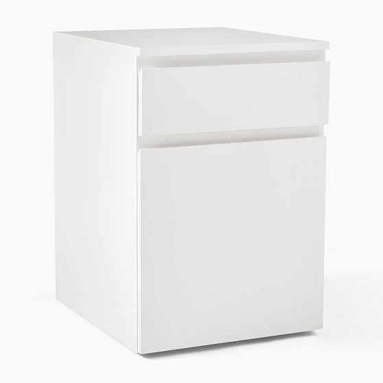 Online Designer Bedroom Parsons Rolling File Cabinet, White