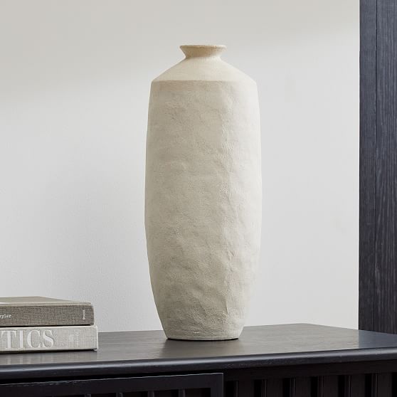 Online Designer Bedroom Shape Studies Vases, Vase, Cream, Ceramic, Tall