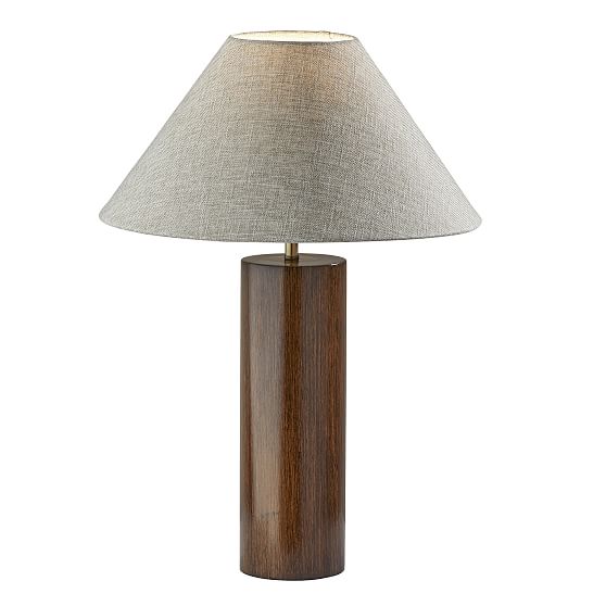 Online Designer Combined Living/Dining Modern Wood Column Table Lamp, Walnut Poplar Wood