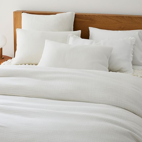 Online Designer Bedroom Dreamy Gauze Cotton Duvet, Full/Queen Set, White