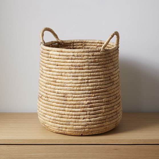 Online Designer Living Room Woven Seagrass, Round Handle, Baskets, Natural, Tall, 16.1