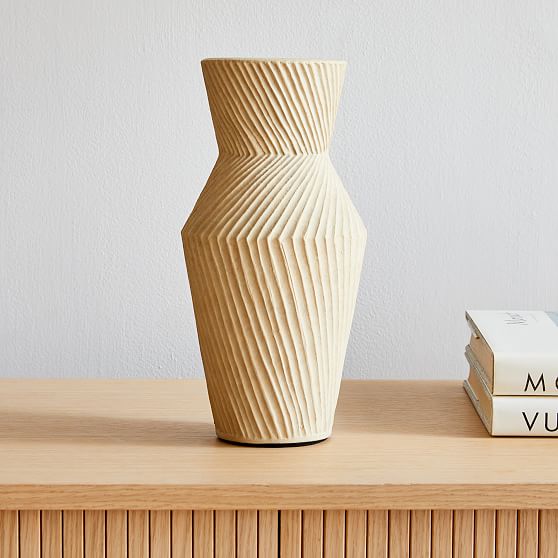 Online Designer Hallway/Entry Asher Ceramic Tabletop Vases, Natural, Earthenware, Large