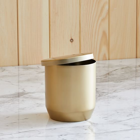 Online Designer Bathroom Caspian Bath Canister with Lid, Antique Brass