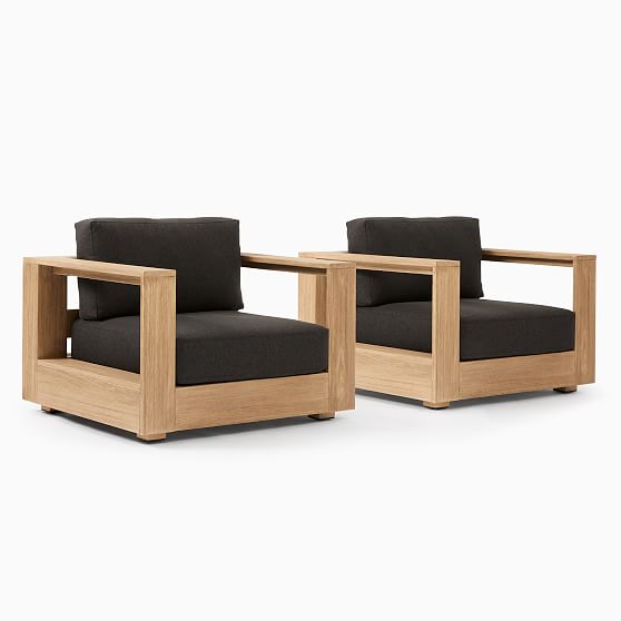 Online Designer Patio Telluride Lounge Chair Set Of 2, Reef, Crosshatch Weave, Slate