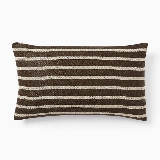 Online Designer Bedroom Colin King Deluxe Linen Stripe Pillow Cover, Java, 12x21
