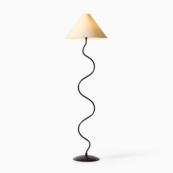 Online Designer Combined Living/Dining Zig Zag Floor Lamp, Dark Bronze