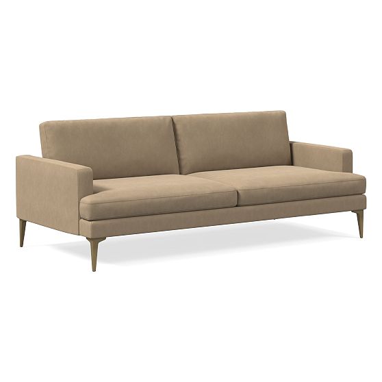 Andes Futon, Poly, Deluxe Velvet, Camel, Blackened Brass