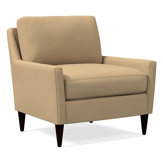 Everett Chair Poly Deluxe Linen Camel Chocolate
