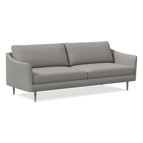 Sloane 86" Sofa, Twill, Silver, Light Bronze