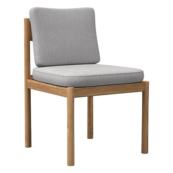 Halsey Side Chair Armless, Performance Coastal Linen, Frost Gray, Blonde