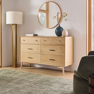 mid century modern dresser west elm Mid-Century (27") 5-Drawer Dresser, Pebble, West Elm