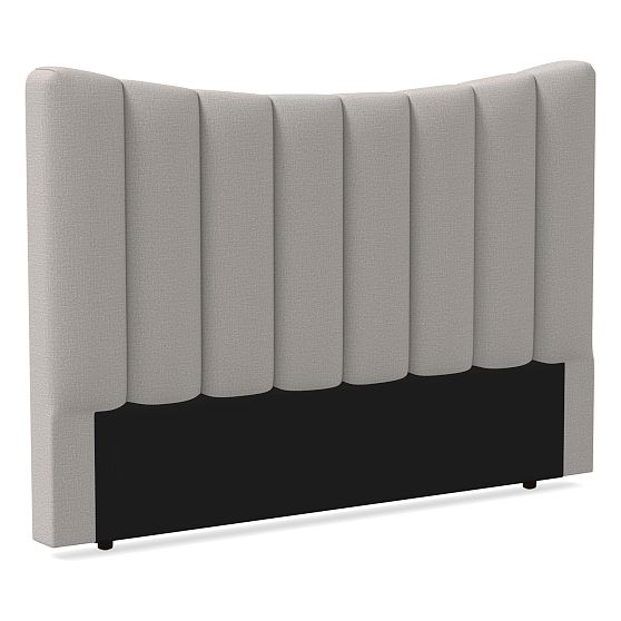 Myla Vertical Tufting, Headboard, Queen, YDLW, Pearl Gray, No-Show Leg