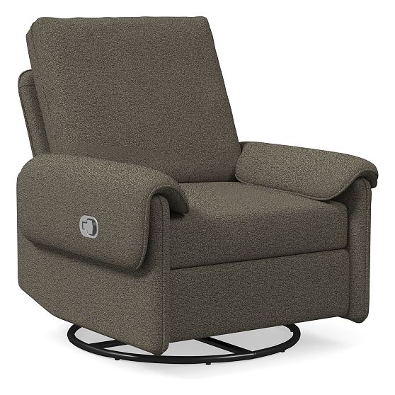 Parry Manual Recliner, Chunky Boucle Pewter