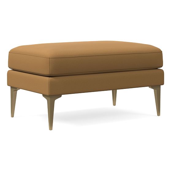 Andes Chair Ottoman, Poly, Astor Velvet, Golden Oak, Blackened Brass