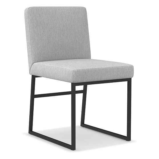 Range Side Chair, Performance Coastal Linen, Frost Gray, Dark Bronze
