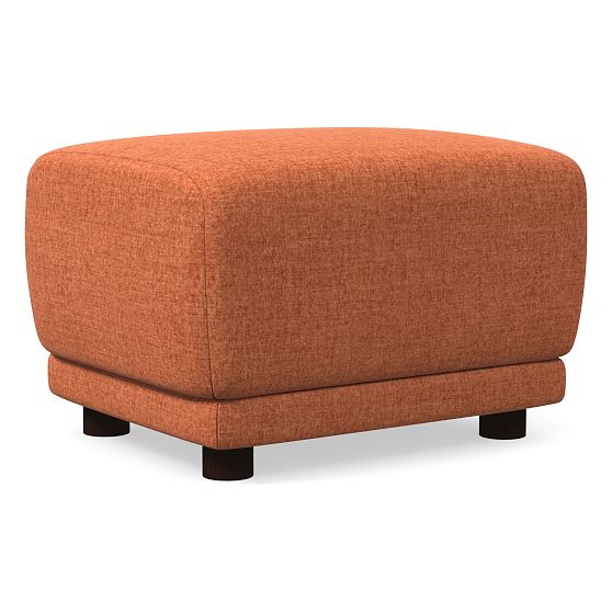 Addie Arm Chair Ottoman Distressed Velvet Burnt Umber