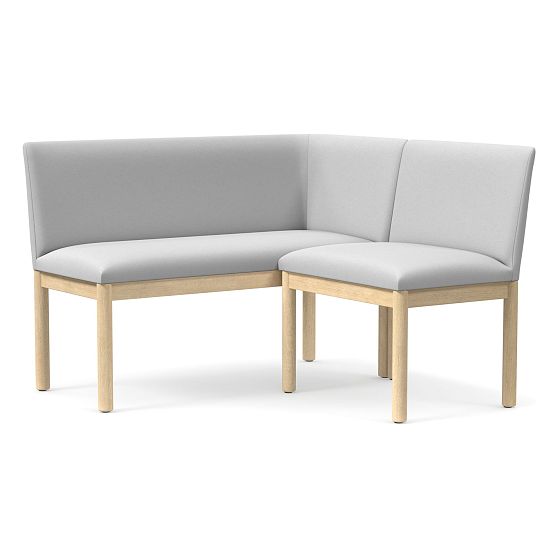 Hargrove Banquette 1 Left Arm + 1 Single Performance Velvet Frost Gray Dune