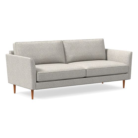 Alina 80" Sofa, Chenille Tweed, Storm Gray, Pecan