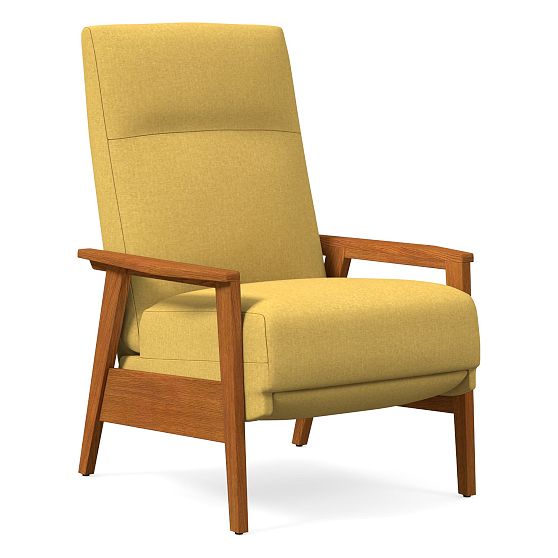 Showwood Recliner, Poly, Performance Basket Slub, Dijon, Pecan