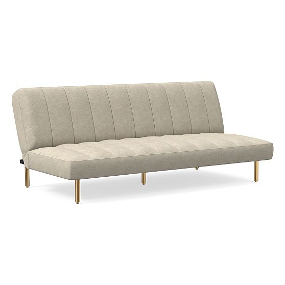 Parker Futon Distressed Velvet Dune Gold