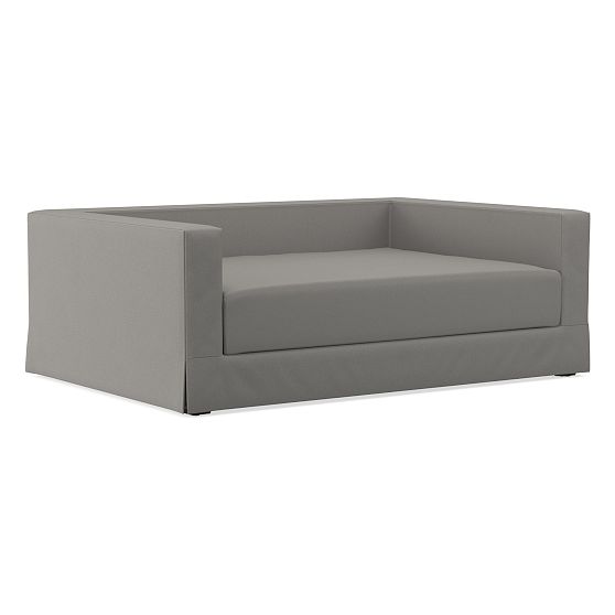 Jamie Daybed, Full, W/ Mattress Slipcover, Performance Washed Canvas, Storm Gray, WE Kids