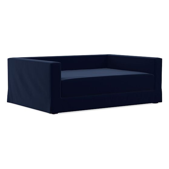 Jamie Daybed, Twin, W/ Mattress Slipcover, Performance Velvet, Ink Blue, WE Kids