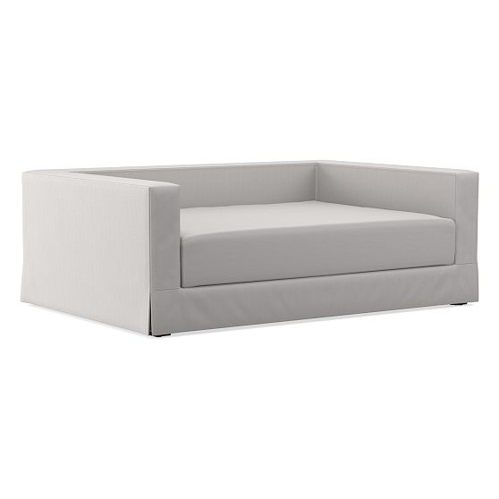 Jamie Daybed, Twin, W/ Mattress Slipcover, Performance Washed Canvas, Frost Gray, WE Kids