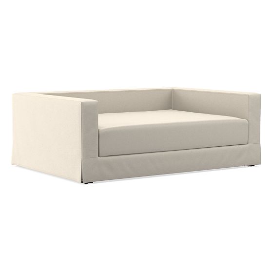 Jamie Daybed w/ Mattress Slipcover, Twin, Performance Velvet Alabaster