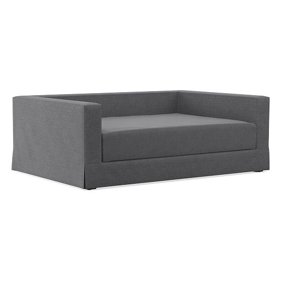 Jamie Daybed w/ Mattress Slipcover, Twin, Distressed Velvet Pewter