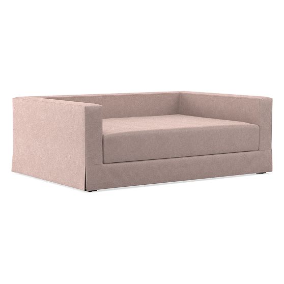 Jamie Daybed, Full, W/ Mattress Slipcover, Distressed Velvet, Mauve, WE Kids