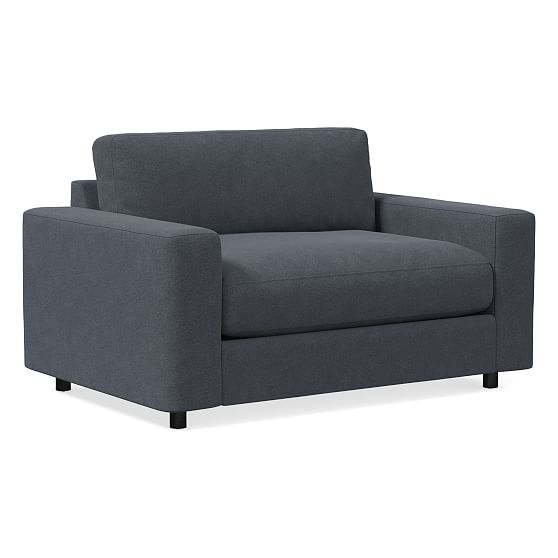 Urban 56" Sleeper Sofa, Poly Fill, Distressed Velvet, Graphite