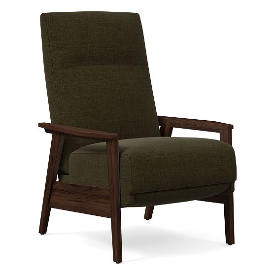Showwood Recliner, Distressed Velvet, Juniper, Espresso