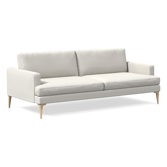 Andes 84" Futon, Yarn Dyed Linen Weave, Alabaster, BB