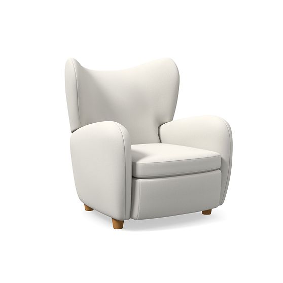 Jodie Wing Recliner, Yarn Dyed Linen Weave, Alabaster, Almond