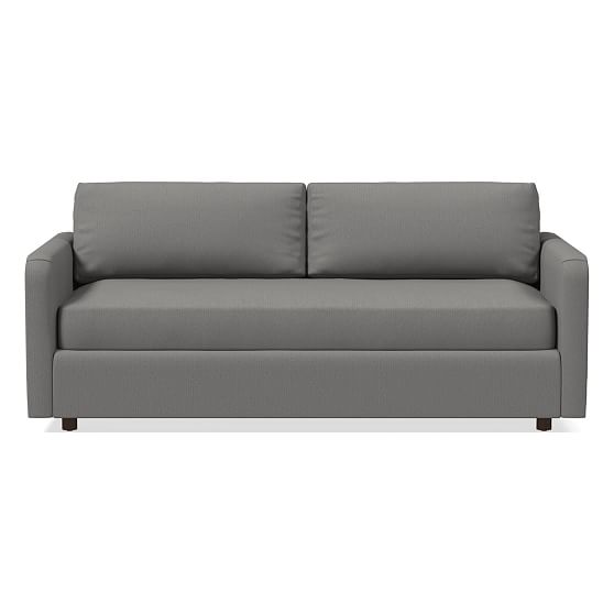 Clara 80" Futon, Performance Washed Canvas, Storm Gray