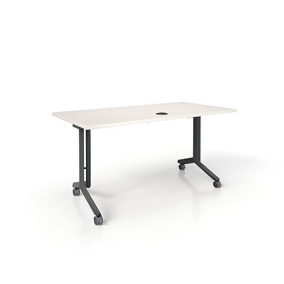 Simii Wake Table Flip NestPower Fixed with CastersCharcoal WinterBlack24x48