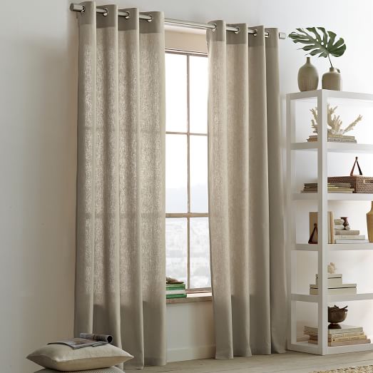 Linen Cotton Grommet Curtain Flax west elm