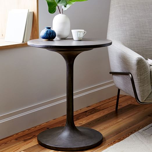 Concrete Pedestal Side Table west elm