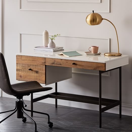 Reclaimed Wood + Lacquer Desk | west elm
